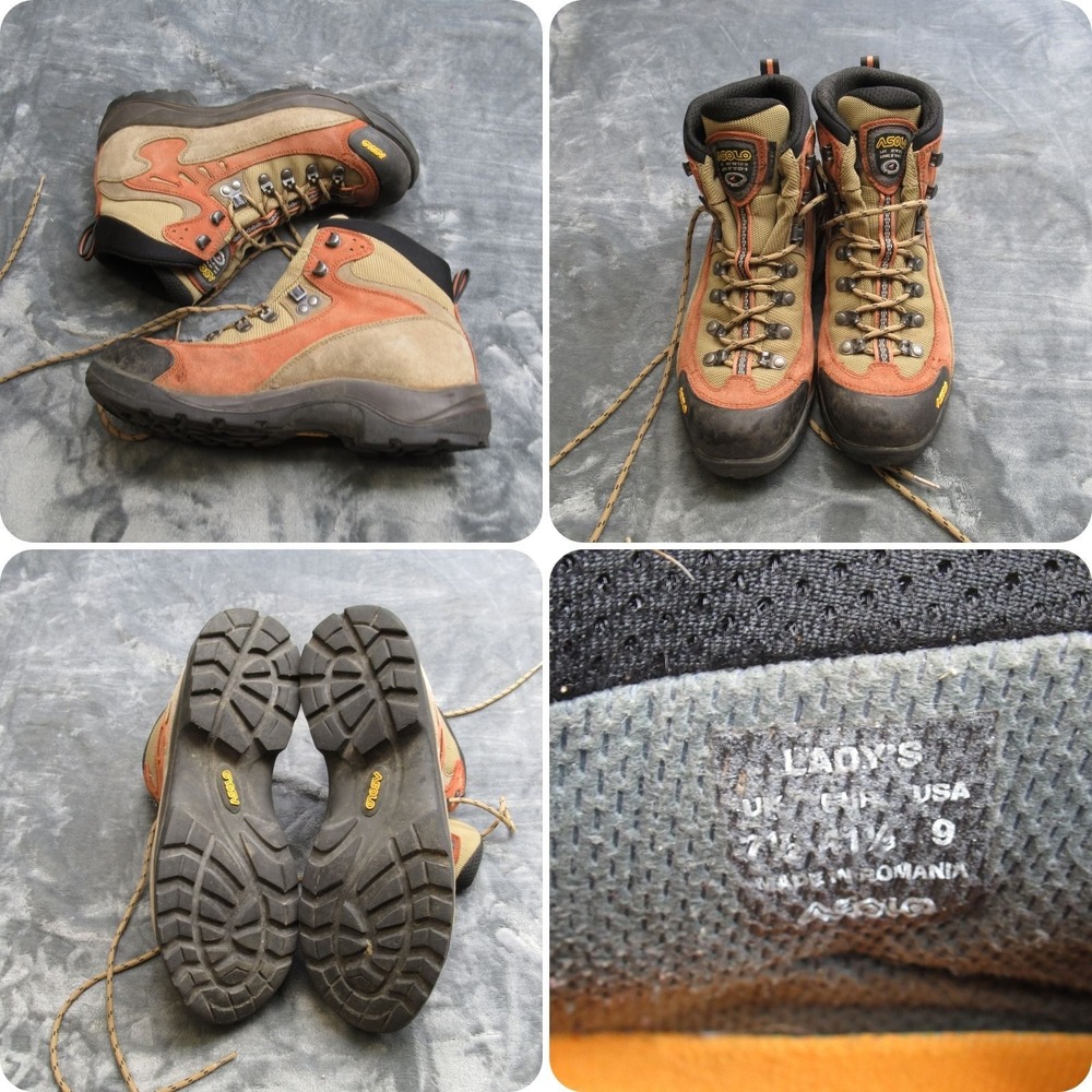 Asolo Hiking Boots Women 9 Tan Water Resistant Steel Toe FSN85 RARE Discontinued